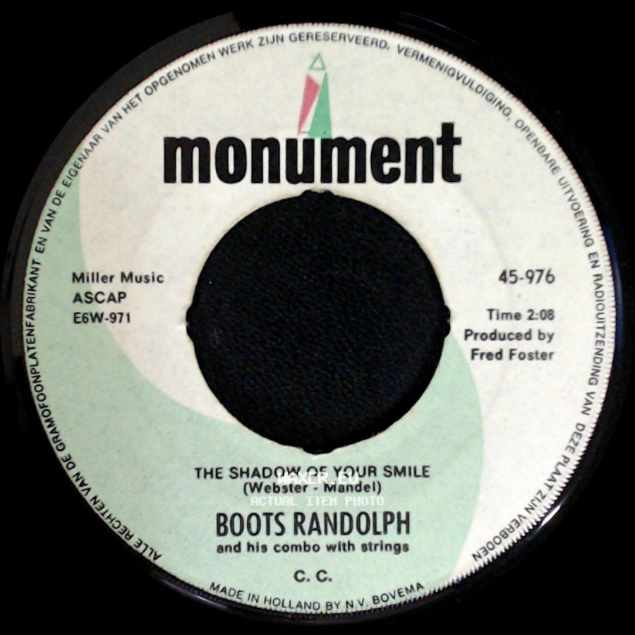 Boots Randolph And His Combo With Strings - I'll Just Walk Away / The Shadow Of Your Smile side B
