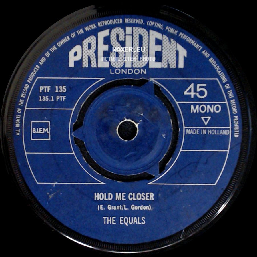 The Equals - Baby, Come Back / Hold Me Closer side B