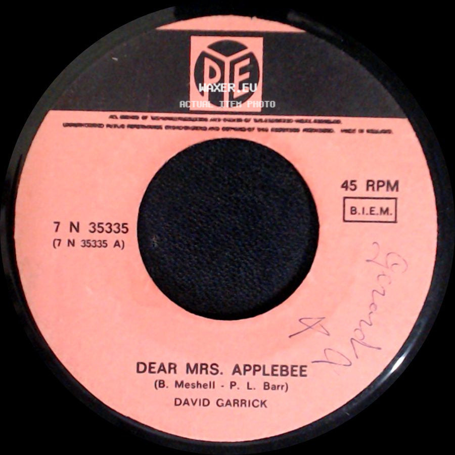 David Garrick - Dear Mrs. Applebee / You're What I'm Living For side A