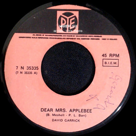 David Garrick - Dear Mrs. Applebee / You're What I'm Living For side A