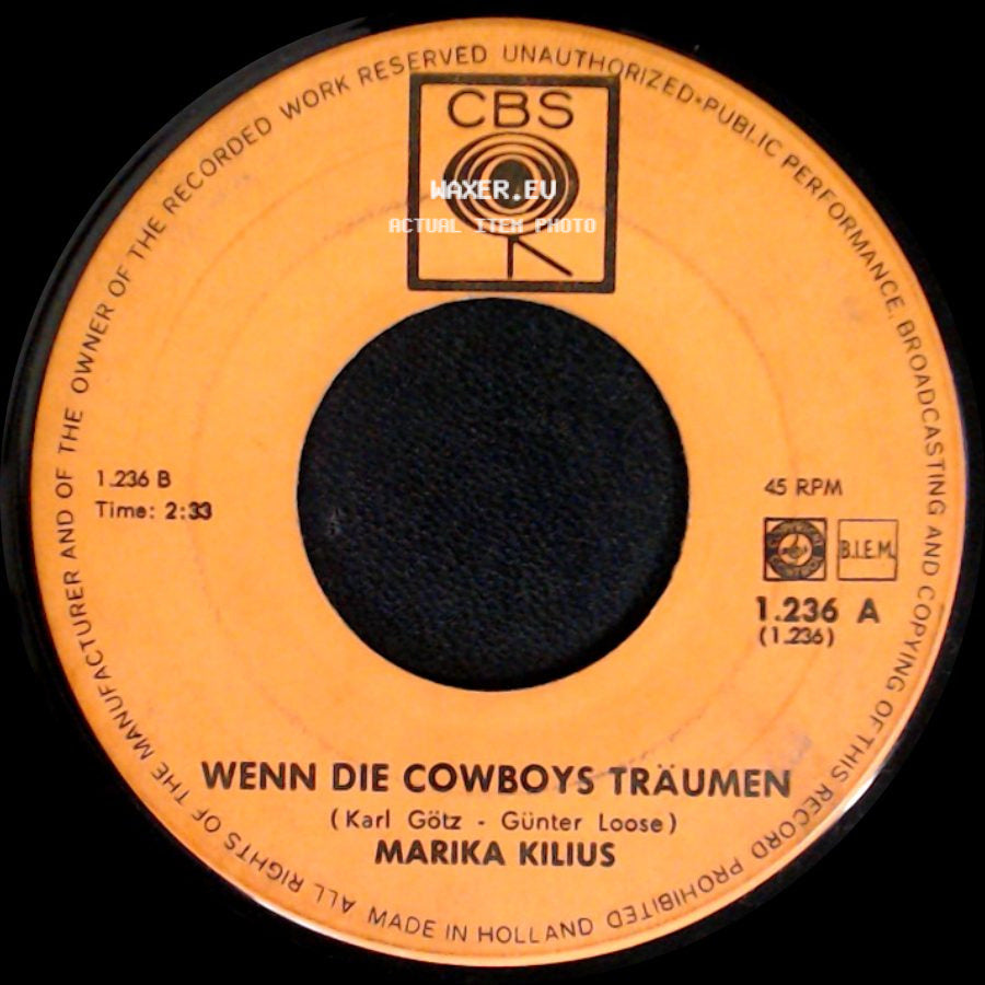 Marika Kilius - Zwei Indianer Aus Winnipeg / Wenn Die Cowboys Träumen side B