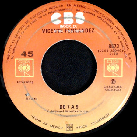 Vicente Fernandez - Voy A Dejarte / De 7 A 9 side B