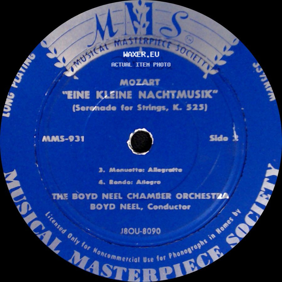 The Boyd Neel Chamber Orchestra - Eine Kleine Nachtmusik (Serenade For Strings, K. 525) / "Eine Kleine Nachtmusik" (Serenade For Strings, K. 525) side A