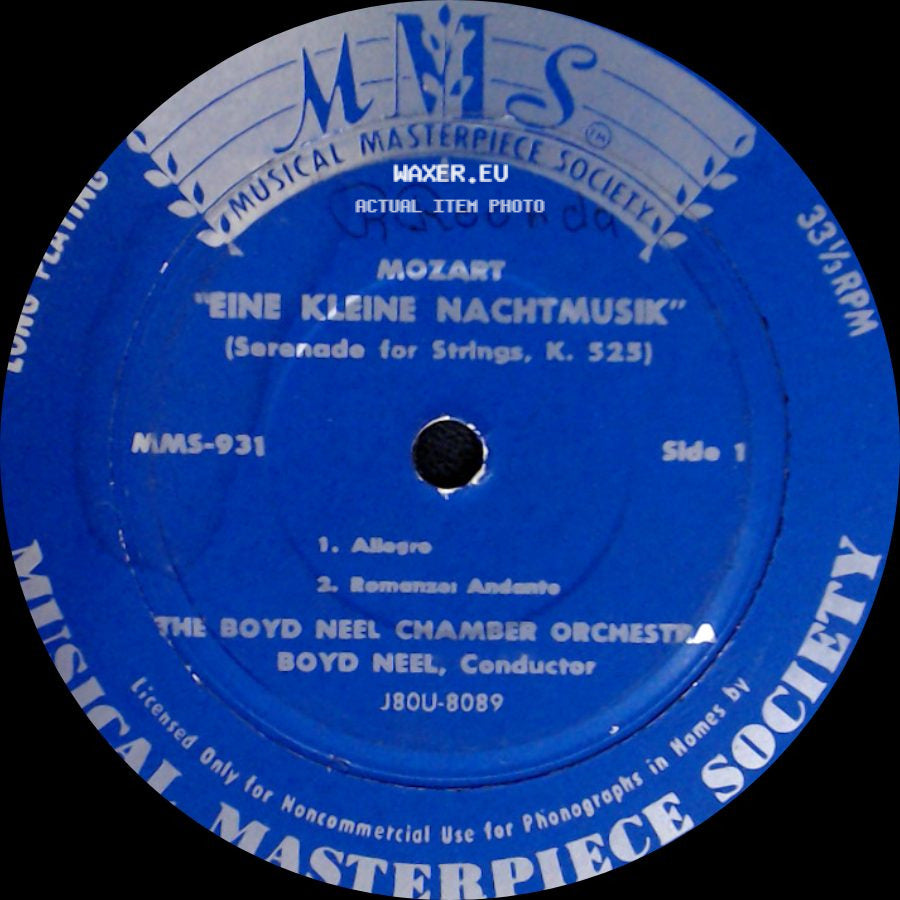 The Boyd Neel Chamber Orchestra - Eine Kleine Nachtmusik (Serenade For Strings, K. 525) / "Eine Kleine Nachtmusik" (Serenade For Strings, K. 525) side B
