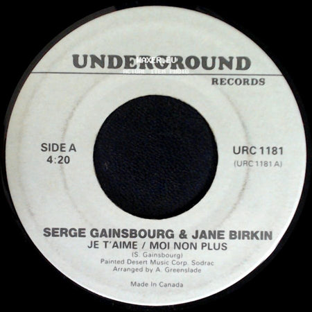 Serge Gainsbourg & Jane Birkin / Barry Darvell - Je T'aime / Moi Non Plus / How Will It End? side A