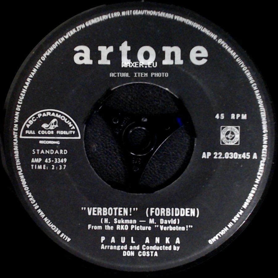 Paul Anka - Midnight / Verboten! (Forbidden) side B