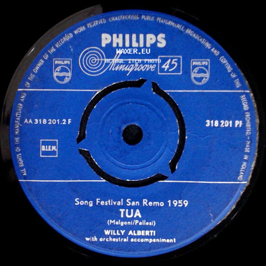 Willy Alberti - Tua / Una Marcia In Fa side A