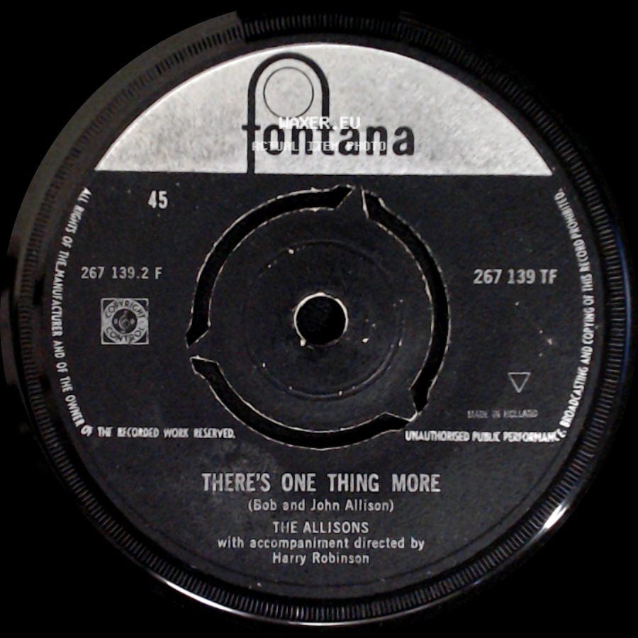 The Allisons - There's One Thing More / Are You Sure side A