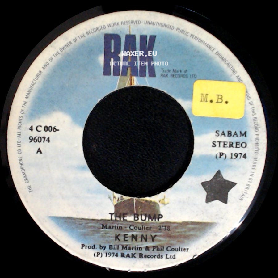 Kenny - The Bump / Forget The James, The Jeans And The Might Have Beens side A