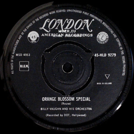 Billy Vaughn And His Orchestra - Orange Blossom Special / Wheels side A