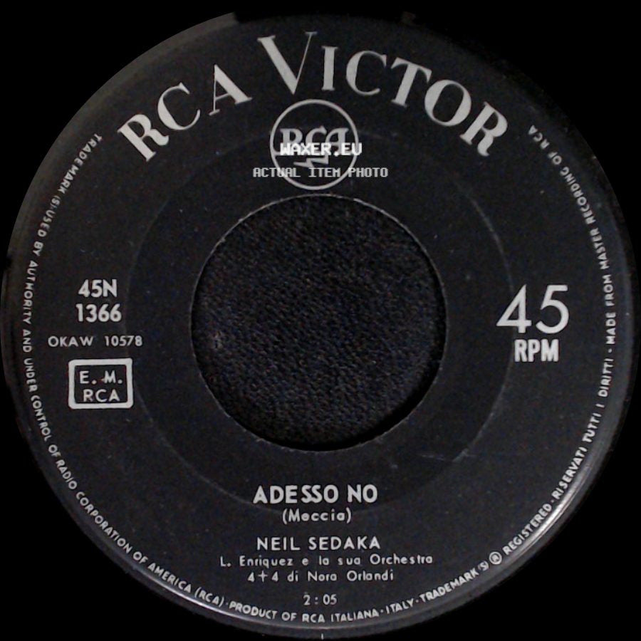Neil Sedaka - Adesso No / Quando Sorridi Cosi' side A