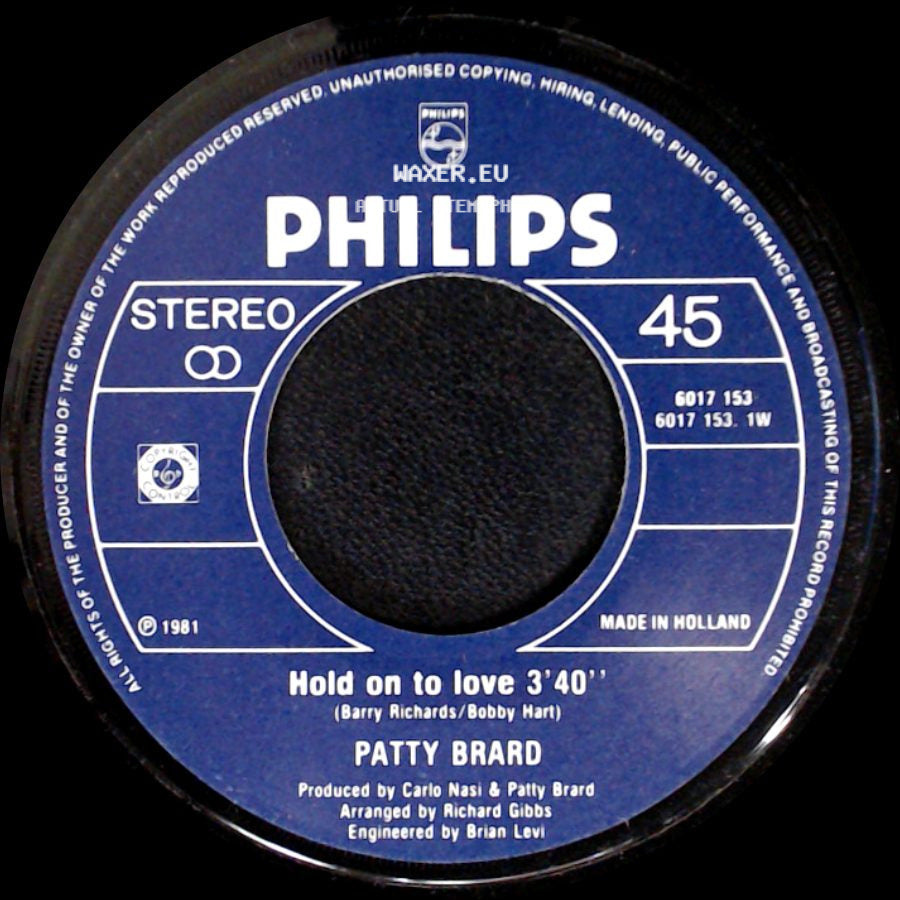 Patty Brard - Hold On To Love / Love Keeps Knockin' side A