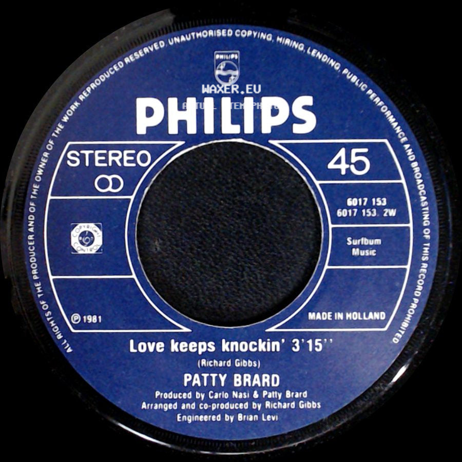 Patty Brard - Hold On To Love / Love Keeps Knockin' side B