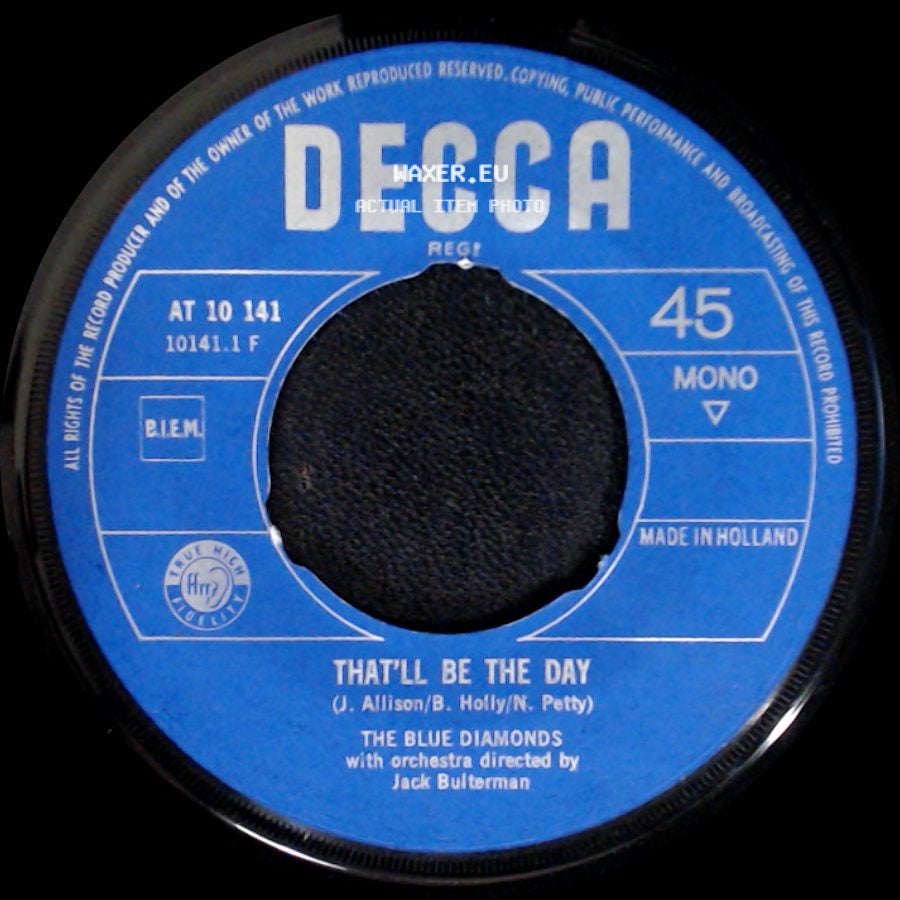 The Blue Diamonds - Save A Heart From Heartbreak / That'll Be The Day side B