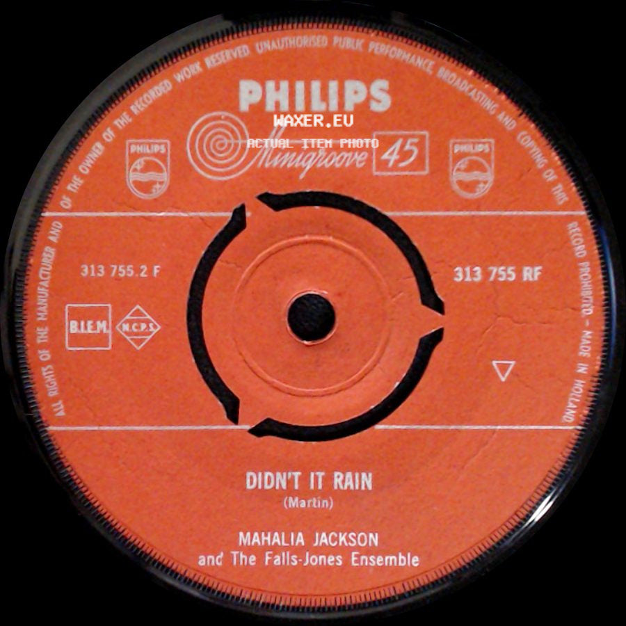Mahalia Jackson And The Falls-Jones Ensemble - Didn't It Rain / He's Got The Whole World In His Hands (Adapt. By Love) side A
