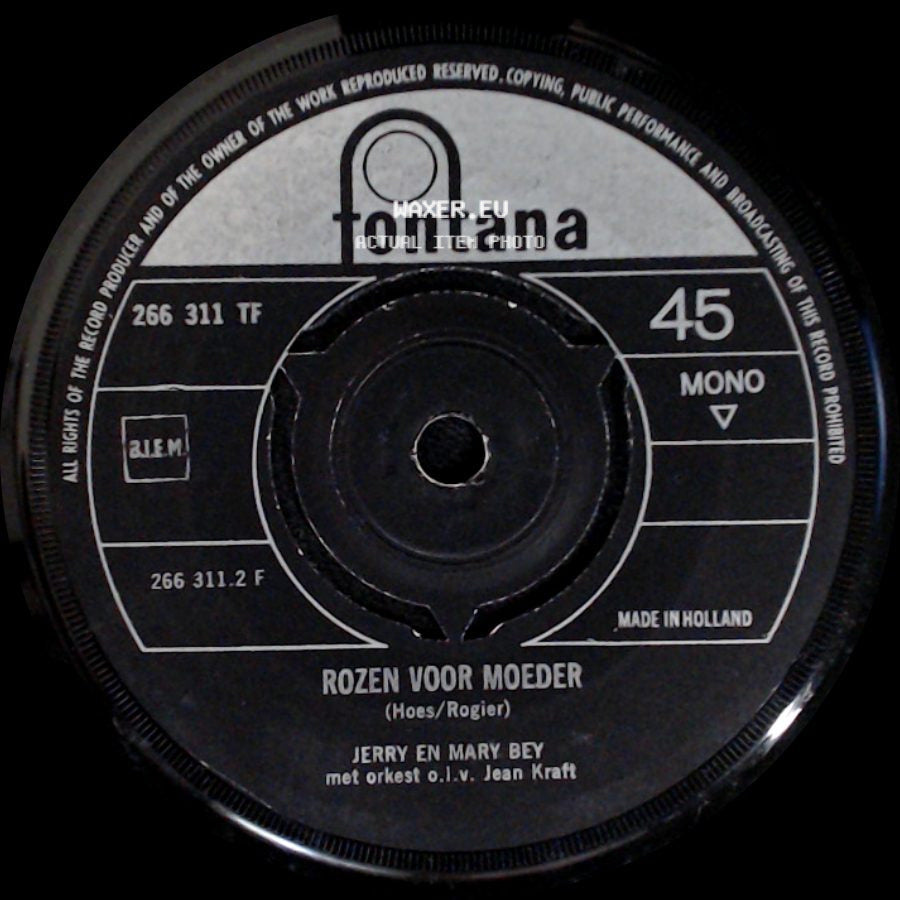 Jerry En Mary Bey - De Muur / Rozen Voor Moeder side B