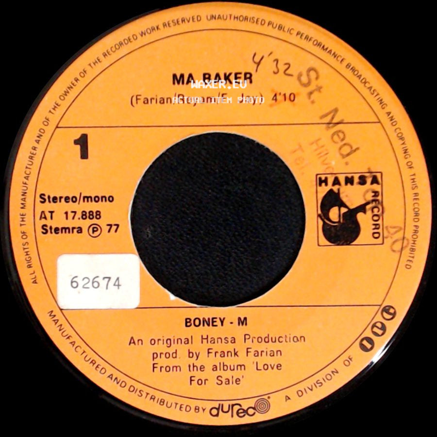 Boney M - Ma Baker / Still I'm Sad side A