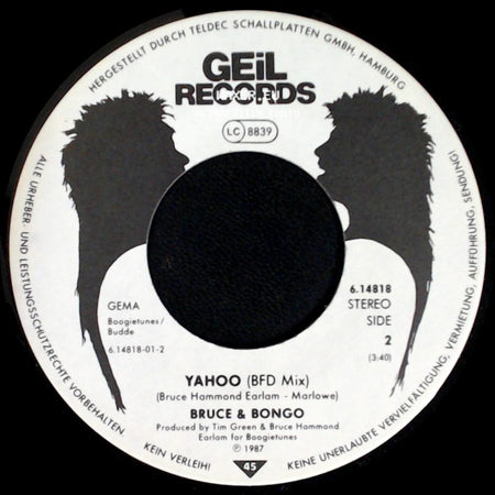 Bruce & Bongo - The Best Disco (In The World) / Yahoo (Bfd Mix) side B