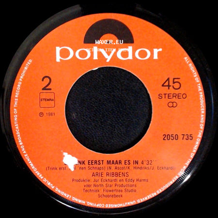Arie Ribbens - Polonaise Hollandaise (Polonäse Blankenese) / Trink Eerst Maar Es In side B