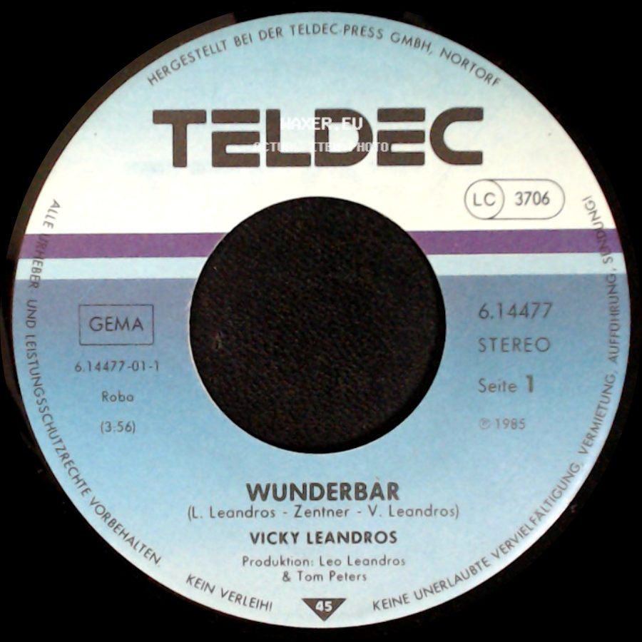 Vicky Leandros - Wunderbar / Tief In Mir side A