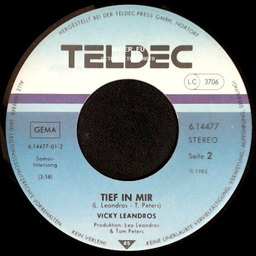 Vicky Leandros - Wunderbar / Tief In Mir side B