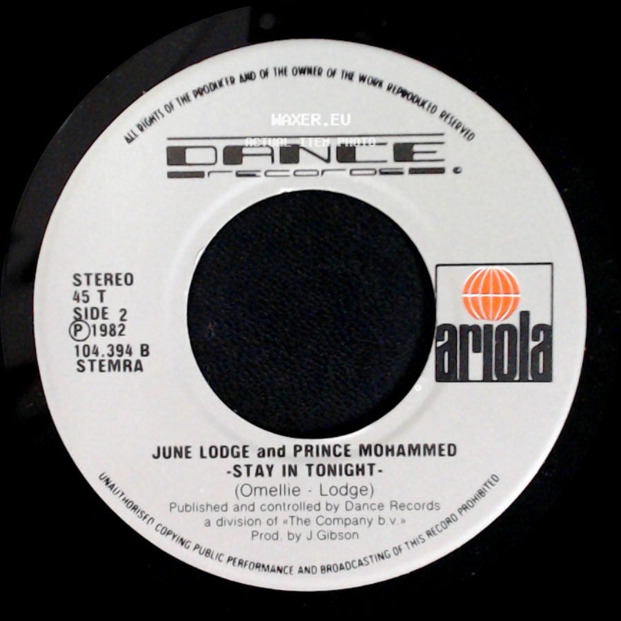 June Lodge And Secret Mohammed / June Lodge And Prince Mohammed - Someone Loves You Honey One Time Daughter / Stay In Tonight side B