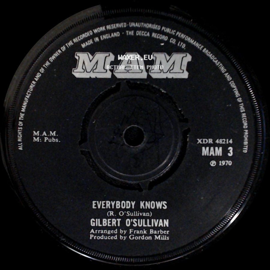 Gilbert O'sullivan - Everybody Knows / Nothing Rhymed side A