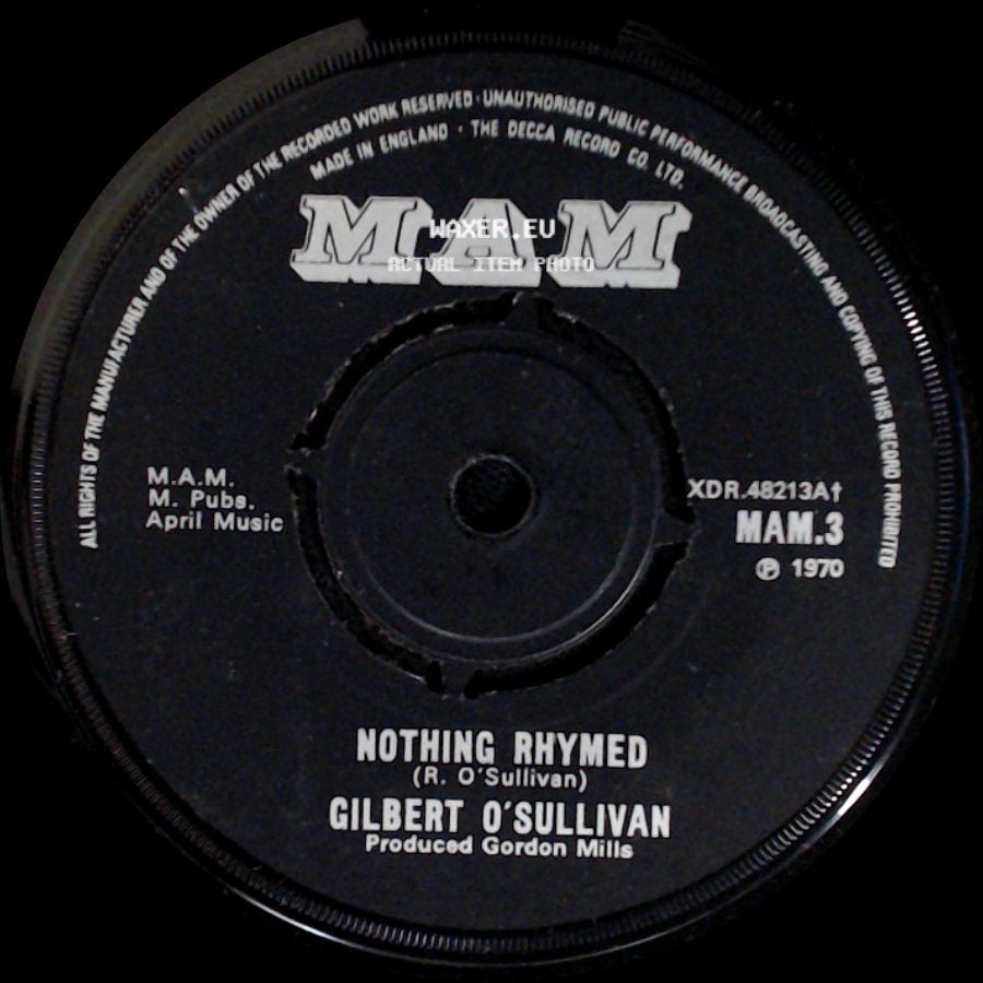 Gilbert O'sullivan - Everybody Knows / Nothing Rhymed side B
