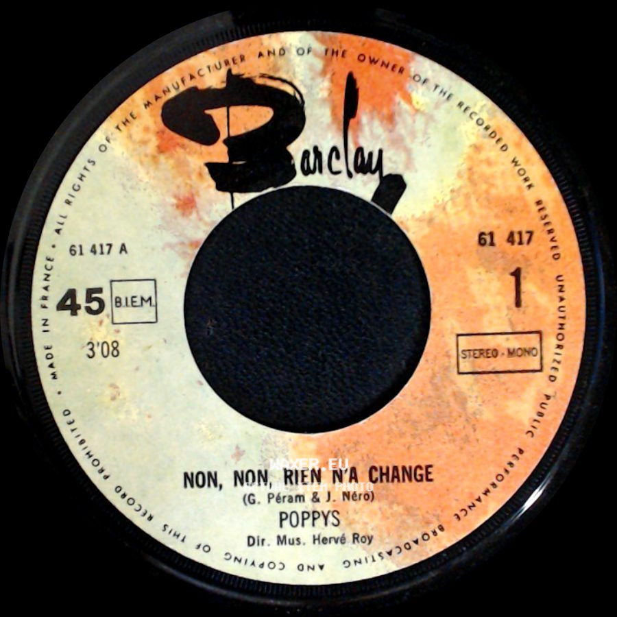 Poppys - Non, Non, Rien N'a Change / Love Lioubov, Amour side A