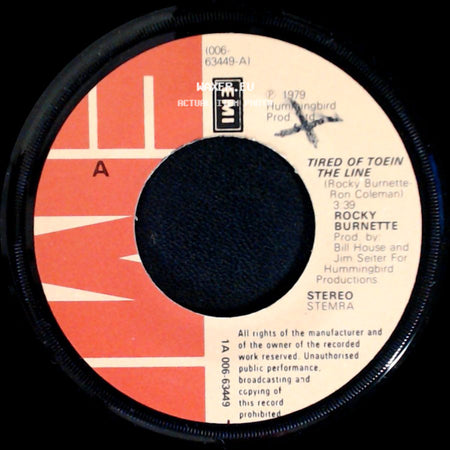 Rocky Burnette - Tired Of Toein The Line / Clowns From Outer Space side A
