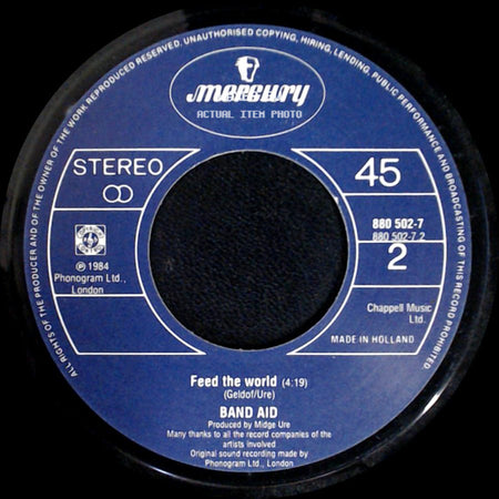 Band Aid - Do They Know It's Christmas? / Feed The World side B