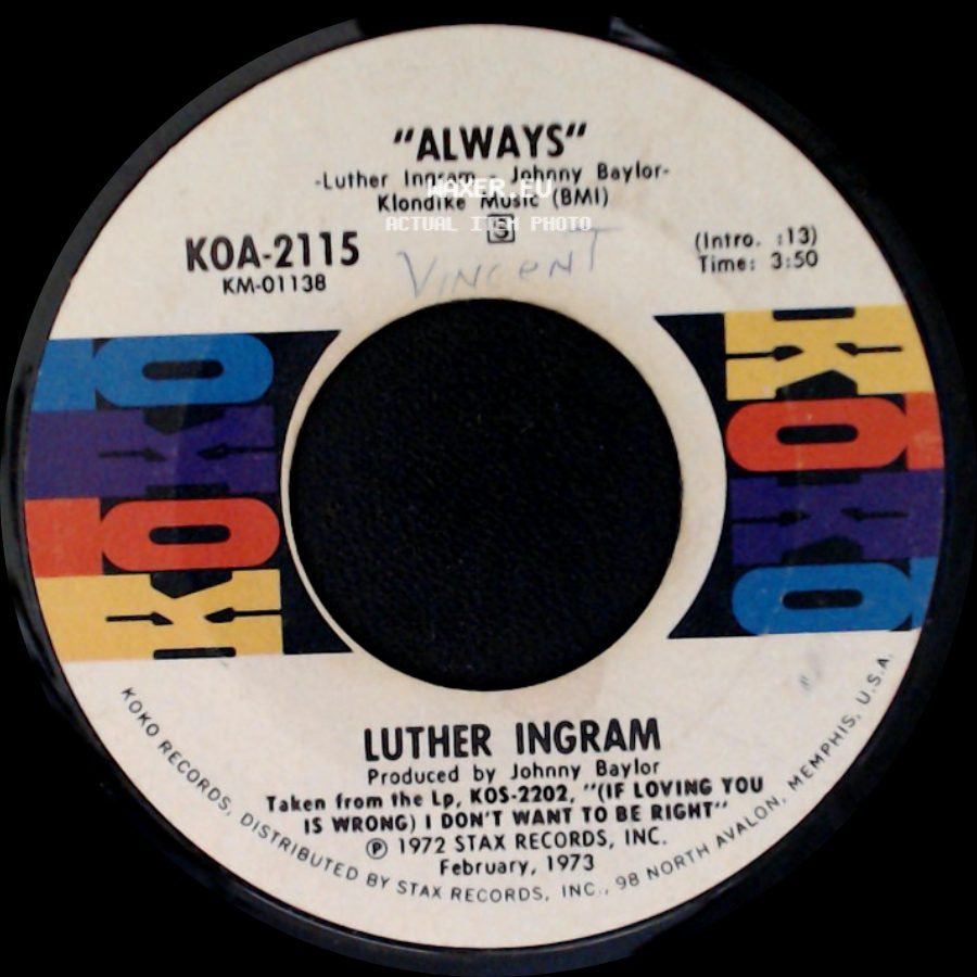 Luther Ingram - Help Me Love / Always side B