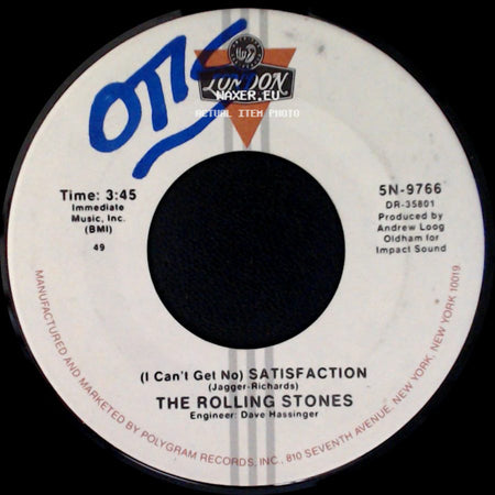 The Rolling Stones - (I Can't Get No) Satisfaction / The Under Assistant (West Coast Promotion Man) side A