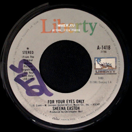 Sheena Easton - For Your Eyes Only / For Your Eyes Only side A