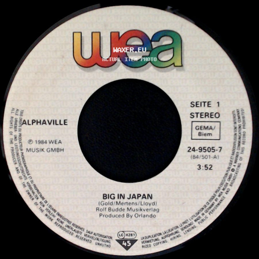 Alphaville - Big In Japan / Seeds side A