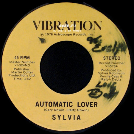 Sylvia - Stop Boy / Automatic Lover side B