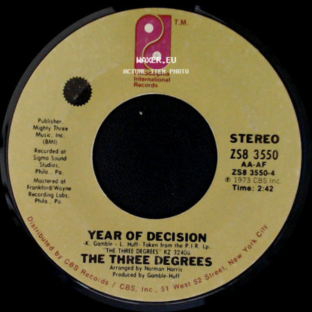 The Three Degrees - When Will I See You Again / Year Of Decision side B