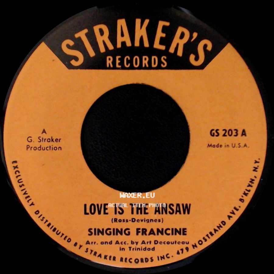 Singing Francine - Love Is The Ansaw / Black And White side A