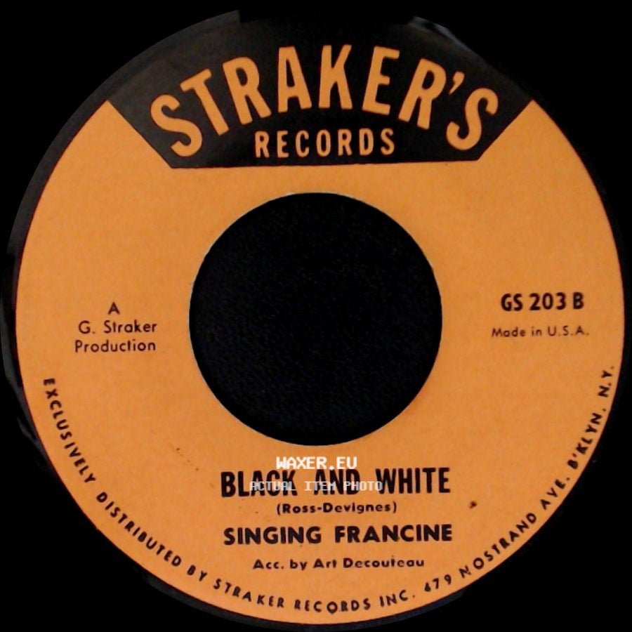 Singing Francine - Love Is The Ansaw / Black And White side B