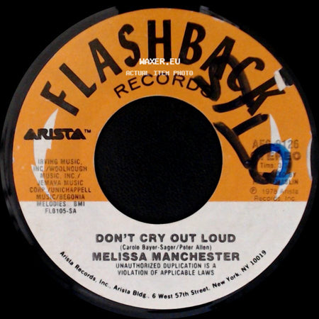 Melissa Manchester - Don't Cry Out Loud / Theme From Ice Castles (Through The Eyes Of Love) side A