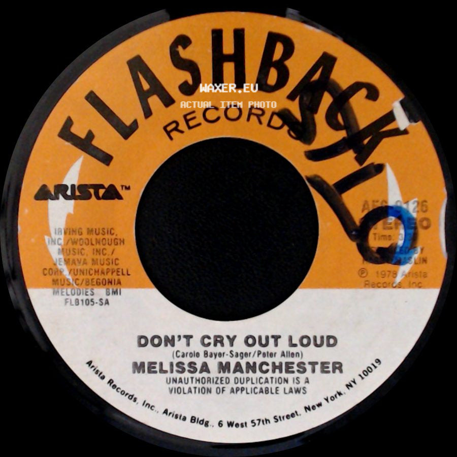 Melissa Manchester - Don't Cry Out Loud / Theme From Ice Castles (Through The Eyes Of Love) side A
