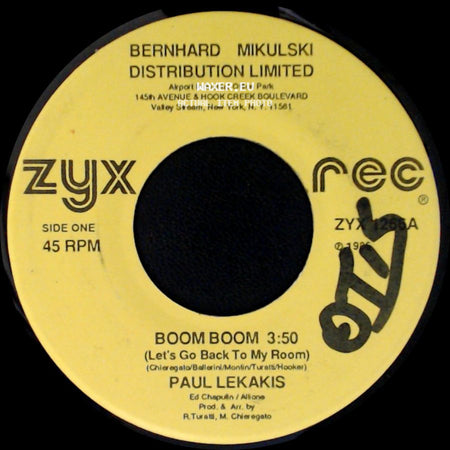Paul Lekakis - Boom Boom (Let's Go Back To My Room) / Instrumental Room 3:30 side A