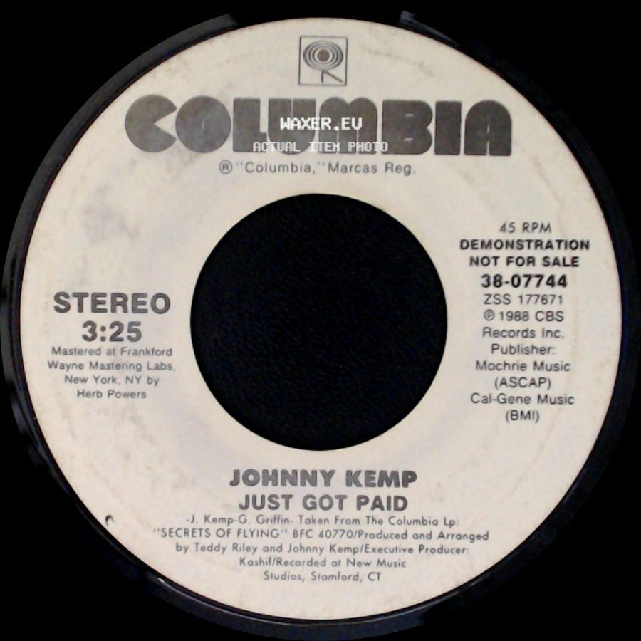 Johnny Kemp - Just Got Paid / Just Got Paid side A