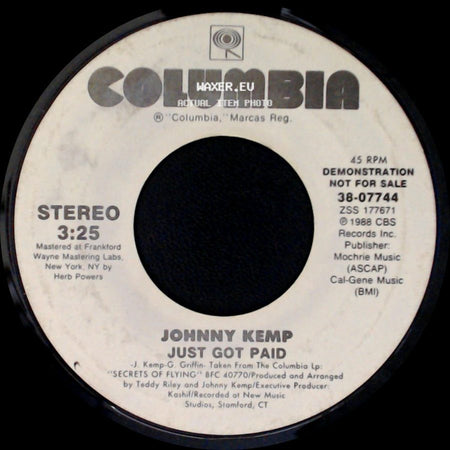 Johnny Kemp - Just Got Paid / Just Got Paid side A