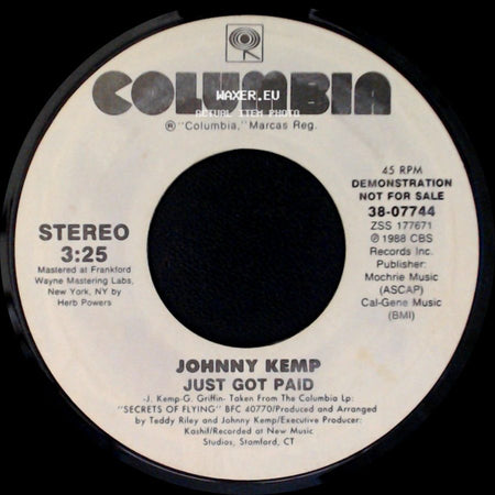 Johnny Kemp - Just Got Paid / Just Got Paid side B