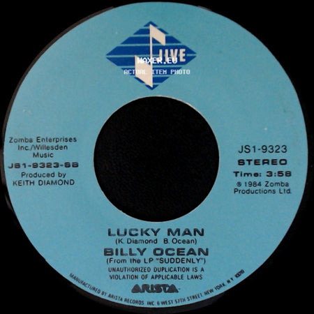 Billy Ocean - Suddenly / Lucky Man side B