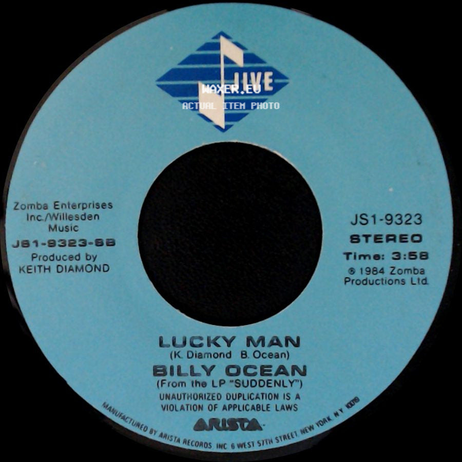 Billy Ocean - Suddenly / Lucky Man side B