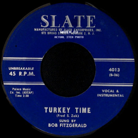 Bob Fitzgerald / The Overtones - Turkey Time / This Old Love Of Mine side A