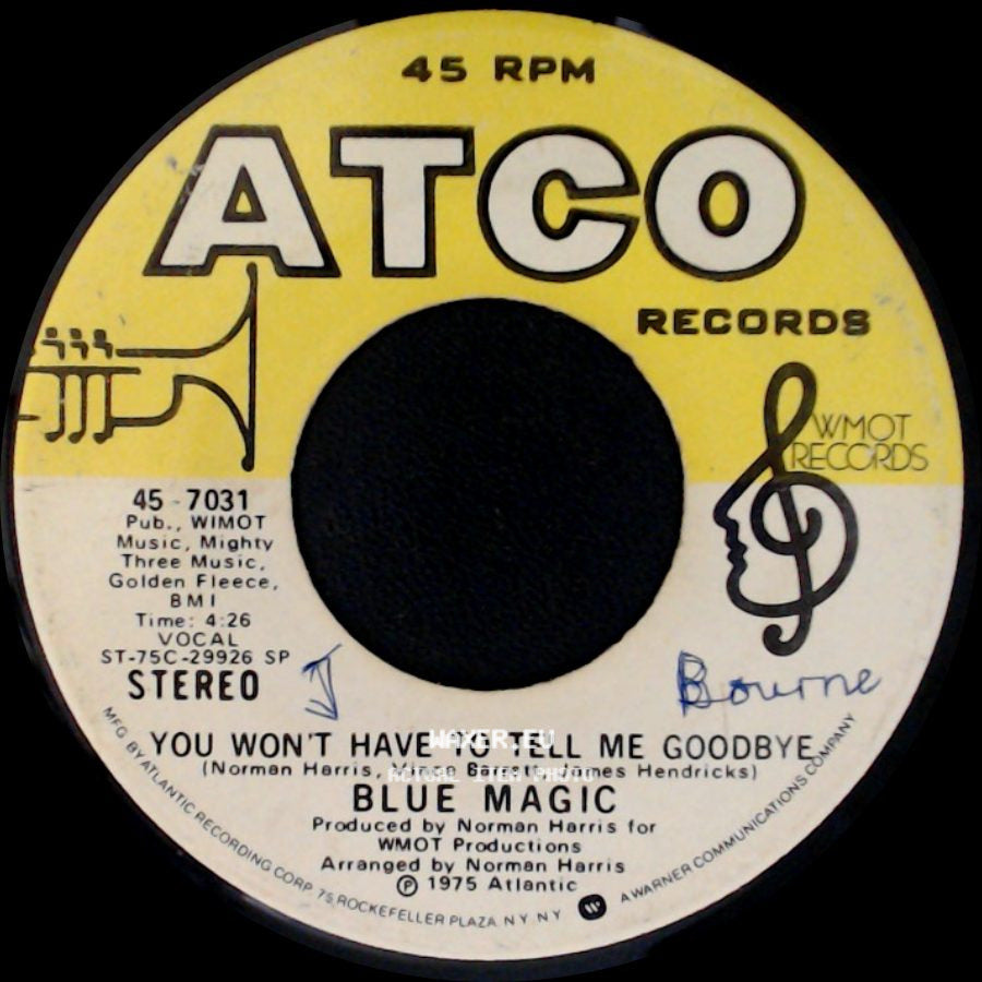 Blue Magic - Chasing Rainbows / You Won't Have To Tell Me Goodbye side B