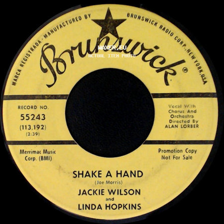 Jackie Wilson And Linda Hopkins - Shake A Hand / Say I Do side A